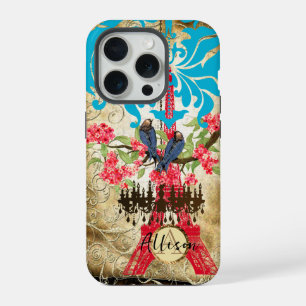 Monogram Cherry Blossom Bird Chandelier iPhone 15 Pro Case
