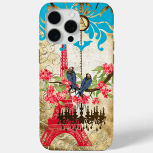 Monogram Cherry Blossom Bird Chandelier iPhone iPhone 15 Pro Max Case