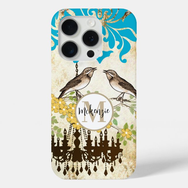 Monogram Cherry Blossom  Bird Chandelier iPhone Case-Mate iPhone Case (Back)