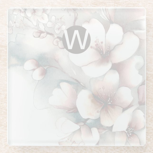 Monogram Cherry Blossom Coaster (Front)