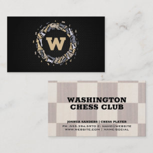 Monogram   Chess Pieces   Chess Board Business Card