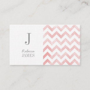 Monogram chevron business cards