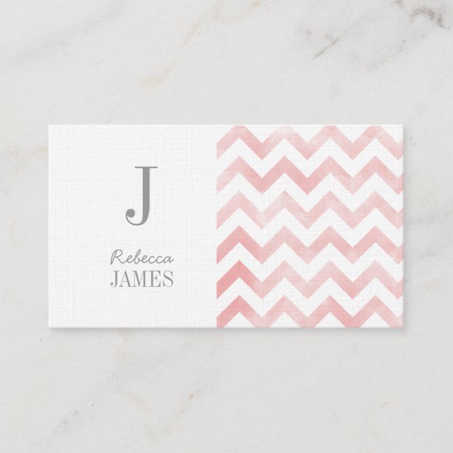 Monogram chevron business cards (Front)