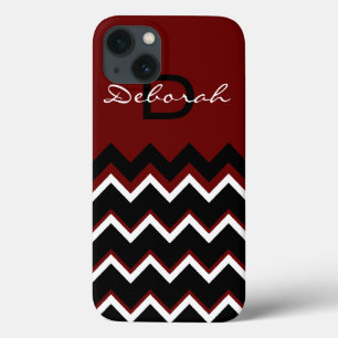 monogram ~ chevron graphic stripes iPhone 13 case