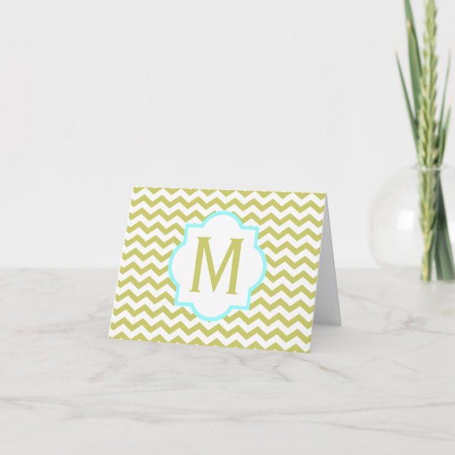 Monogram Chevron Notecard (Front)