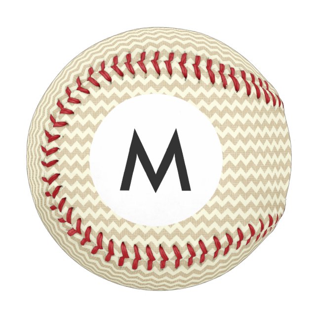 Monogram Chevron Pattern Baseball (Front Left)