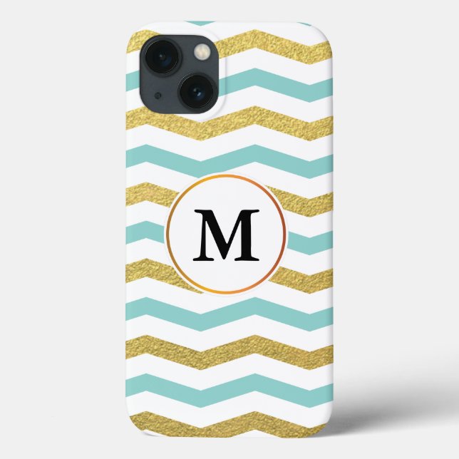 monogram & chevron patterned Case-Mate iPhone case (Back)
