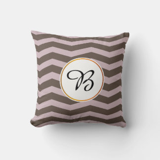 monogram & chevron patterned cushion