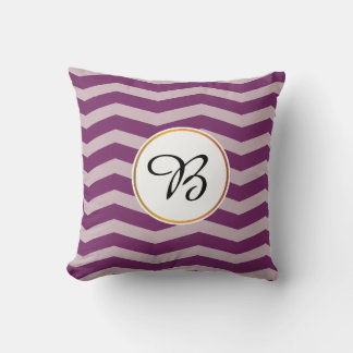 monogram & chevron patterned cushion