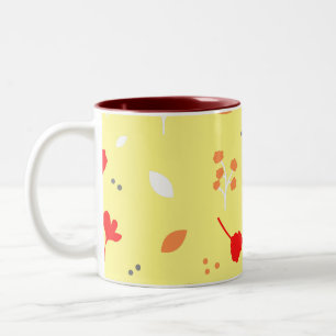 Monogram Chic Flower Pink Gift Two-Tone Coffee Mug