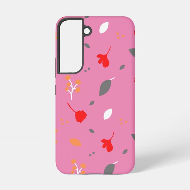 Monogram Chic Flower  Pink Samsung Galaxy s 22 S22 Case (Back)