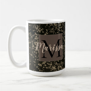 Monogram Chic Gold Confetti  Coffee Mug