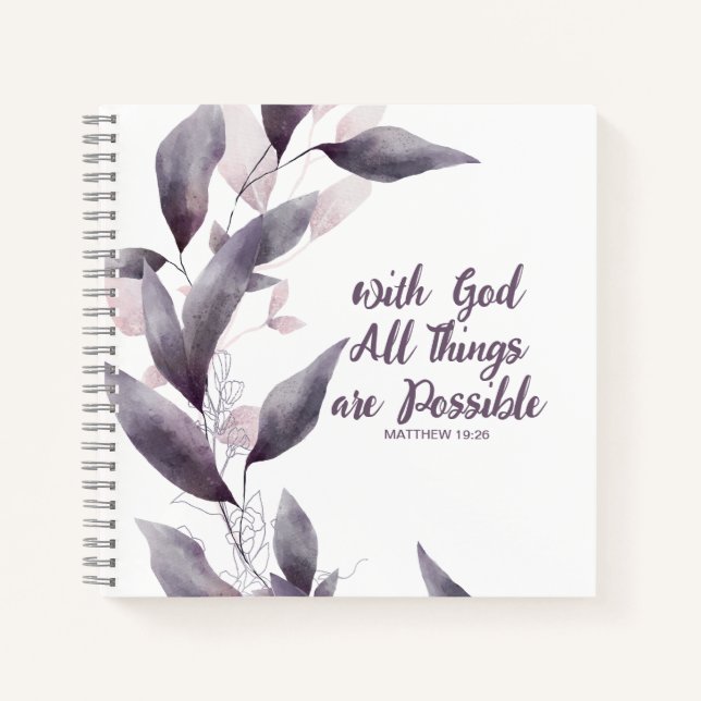 Monogram Christian Journal with Purple Botanical (Front)