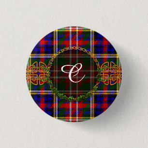 Monogram Christie Tartan 3 Cm Round Badge