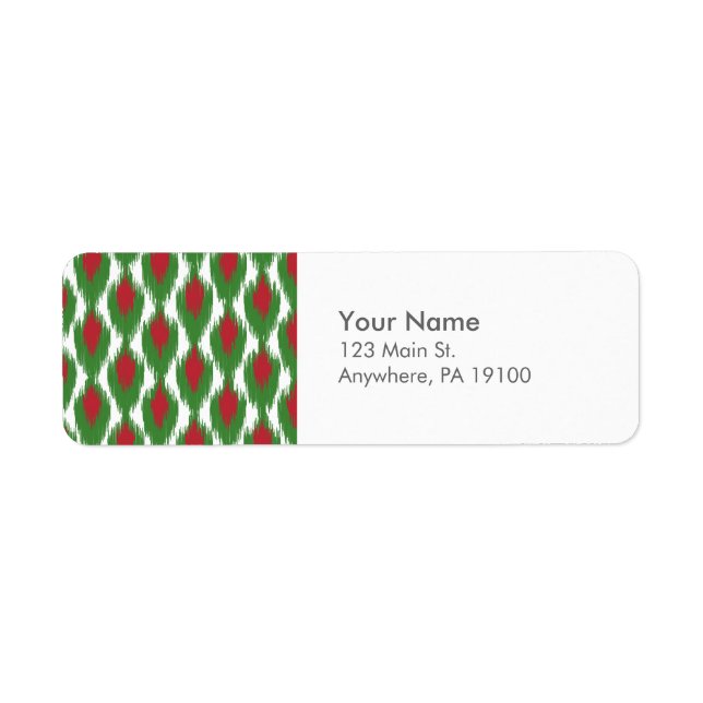 Monogram Christmas Red Green Ikat Diamond Pattern (Front)