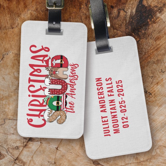 Monogram Christmas Squad Family Luggage Tag (Creator Uploaded)