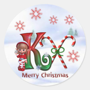 Monogram Christmas Sticker K