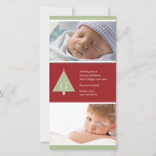 Monogram Christmas Tree Photo Card
