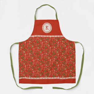Monogram Christmas Woodlands Apron