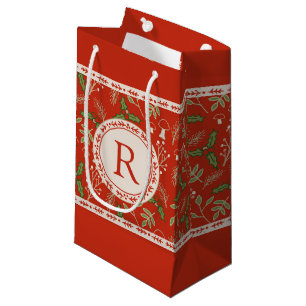 Monogram Christmas Woodlands Small Gift Bag