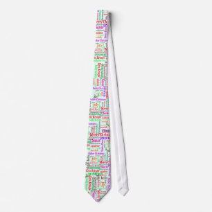 Monogram Christmas word collage Tie