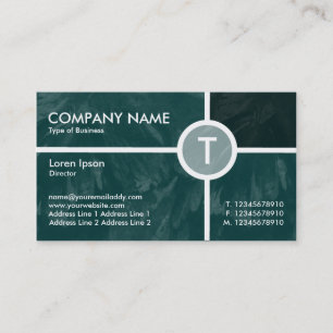 Monogram Circle Cross - Dark Green Brushed Texture Business Card