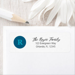 Monogram Circle Painting Art Address Label