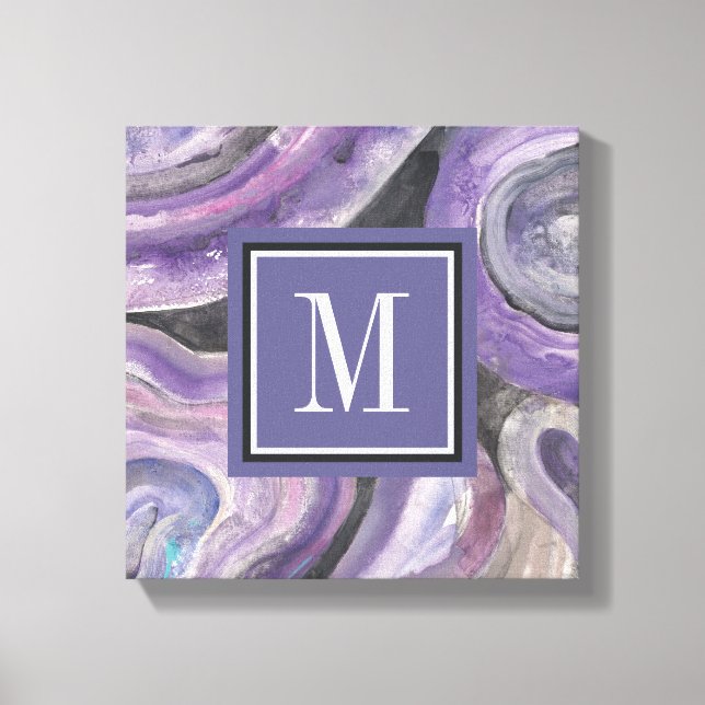 Monogram | Circle Rain Canvas Print (Front)