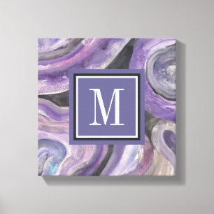 Monogram   Circle Rain Canvas Print