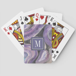 Monogram Circle Rain Playing Cards