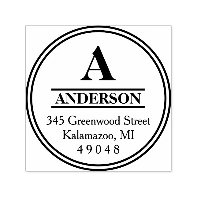 Monogram Circle | Return Address Self-inking Stamp (Design)