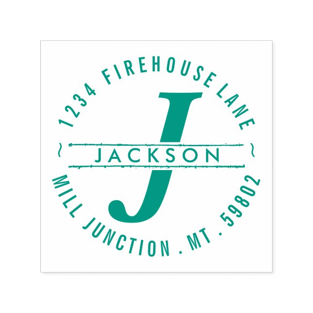 Monogram Circle Self-Inking Return Address Stamp (Design)