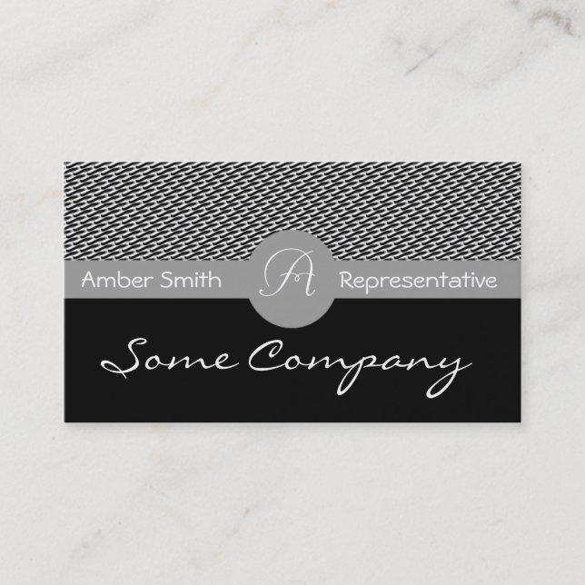Monogram Circle Top Border Collection Business Card (Front)