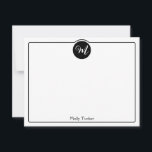 Monogram Circle Trendy Script Girly Card<br><div class="desc">This cute design features a simple border with a circle at the top containing a monogram initial and space for a name/text on the bottom. Click the customise button if you would like to adjust the design elements and/or further modify the text! Variations of this design, additional colours, as well...</div>