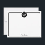 Monogram Circle Trendy Script Girly Card<br><div class="desc">This cute design features a simple border with a circle at the top containing a monogram initial and space for a name/text on the bottom. Click the customise button if you would like to adjust the design elements and/or further modify the text! Variations of this design, additional colours, as well...</div>