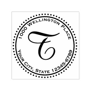 Monogram Circle with Dots Self-inking Stamp