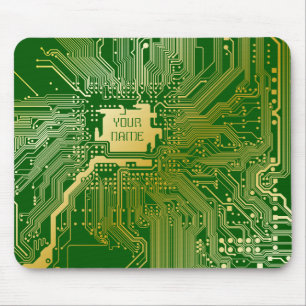 Monogram Circuit Motherboard Electronics Chip Tech Mouse Mat