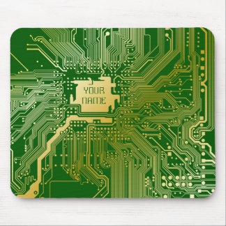 Monogram Circuit Motherboard Electronics Chip Tech Mouse Mat