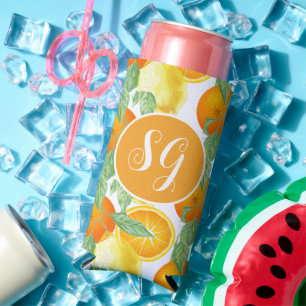 Monogram Citrus Fruit Seltzer Can Cooler