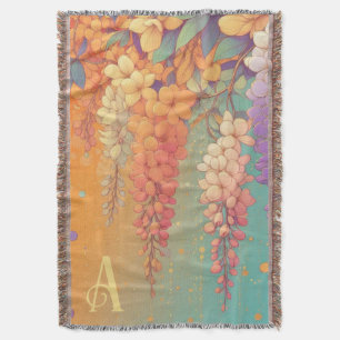 Monogram Citrus Sunset Wisteria Throw Blanket