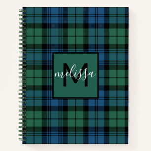 Monogram Clan Campbell Tartan Plaid Add Your Name Notebook