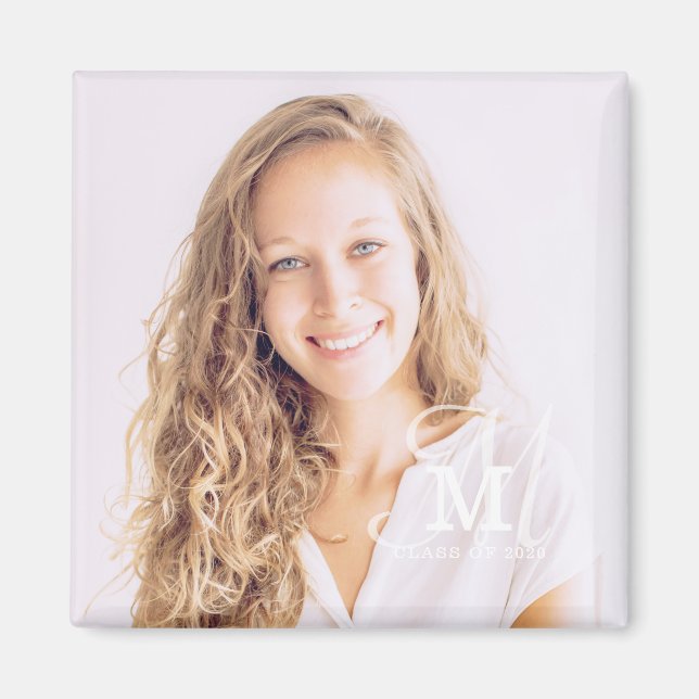 Monogram Class Year Custom Photo Graduation Magnet (Front)