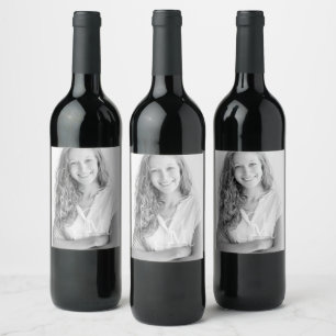 Monogram Class Year Custom Photo Graduation Wine Label