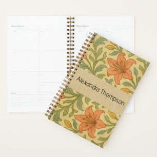 Monogram classic botanical Willam Kraft background Planner