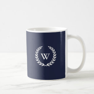 Monogram Classic Elegant Blue Mug