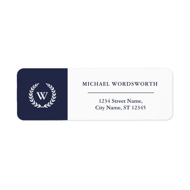 Monogram Classic Elegant Business Address Labels (Front)
