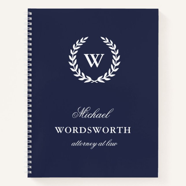 Monogram Classic Elegant Business Spiral Notebook (Front)