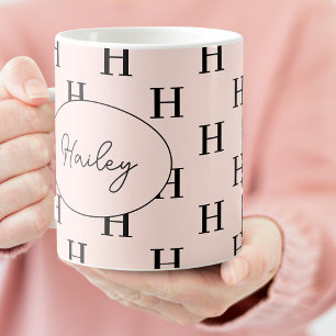 Monogram Classic Elegant Cute Script Name Coffee Mug