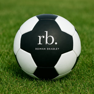 Monogram Classic Elegant Minimal Black and White Football