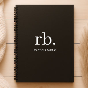 Monogram Classic Elegant Minimal Black and White Planner